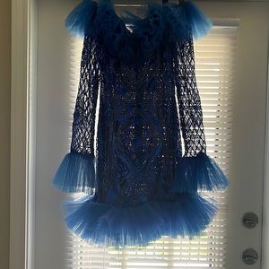 I’m selling a short off the shoulder blue dress.